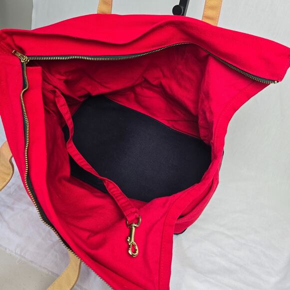 Love Thy Beast Pet Carrying Tote Medium Red & Blue & Tan - Picture 4 of 16